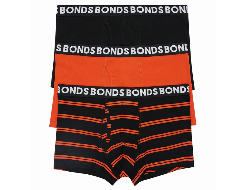 Bonds Men's Everyday Trunks 3-Pack - Red Stripe/Black