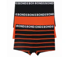 Bonds Men's Everyday Trunks 3-Pack - Red Stripe/Black