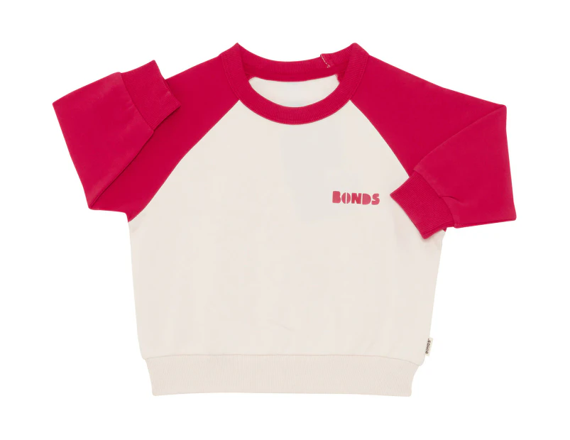 Bonds Baby Soft Threads Pullover - Parisian Red/Macadamia