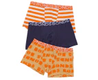 Bonds Boys' Kids'/Youth Trunks 3-Pack - Navy/Orange