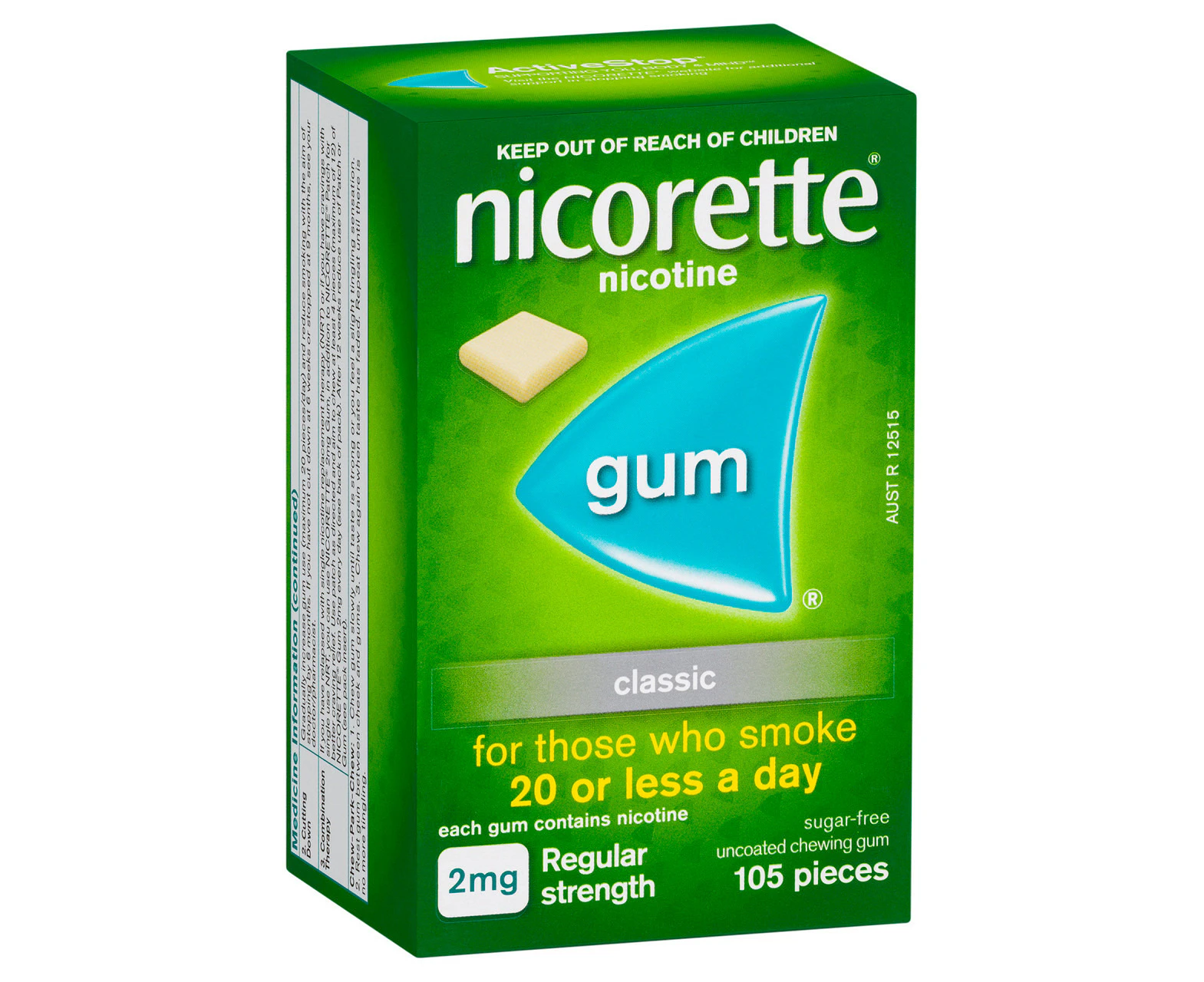 Nicorette Nicotine Gum Classic 2mg 105 Pieces