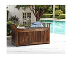 Livsip Outdoor Storage Box Wooden Garden Bench Chest Tool Container L Charcoal