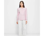 Target Long Sleeve Henley Sleep Top - Pink