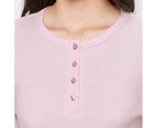 Target Long Sleeve Henley Sleep Top - Pink