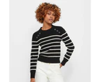 Petites Stripe Button Jumper - Dannii Minogue - Black