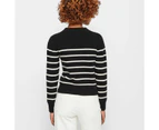 Petites Stripe Button Jumper - Dannii Minogue - Black