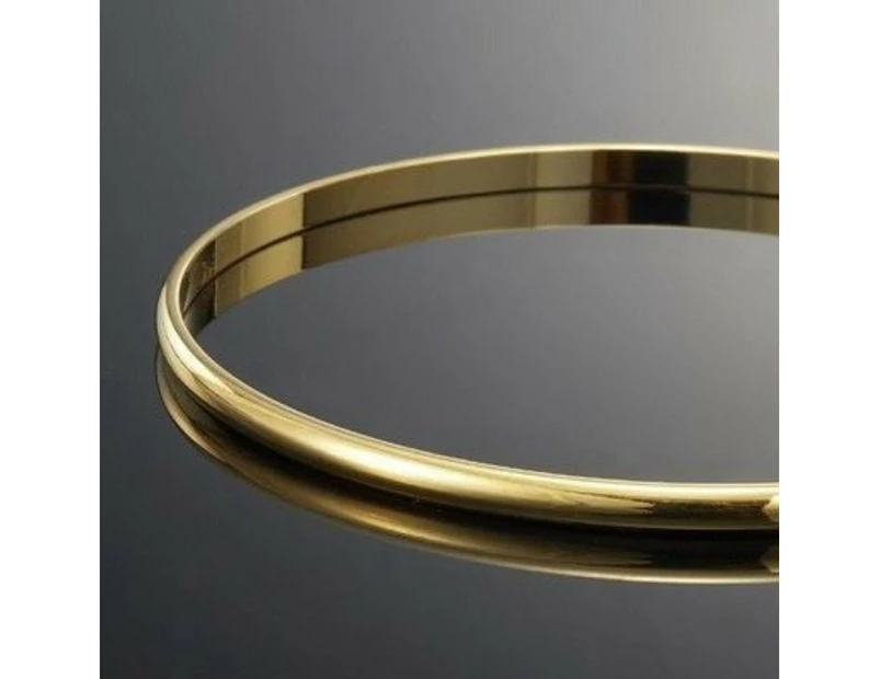 18ct Heavy Yellow Gold Plated Plain 3mm Bangle - USA Made