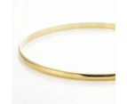 18ct Heavy Yellow Gold Plated Plain 3mm Bangle - USA Made