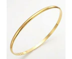 18ct Heavy Yellow Gold Plated Plain 3mm Bangle - USA Made