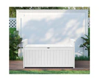 Livsip Outdoor Storage Box Wooden Garden Bench Chest Tool Container L White