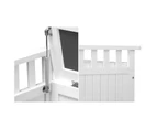 Livsip Outdoor Storage Box Wooden Garden Bench Chest Tool Container L White