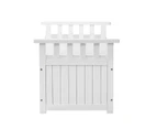 Livsip Outdoor Storage Box Wooden Garden Bench Chest Tool Container L White