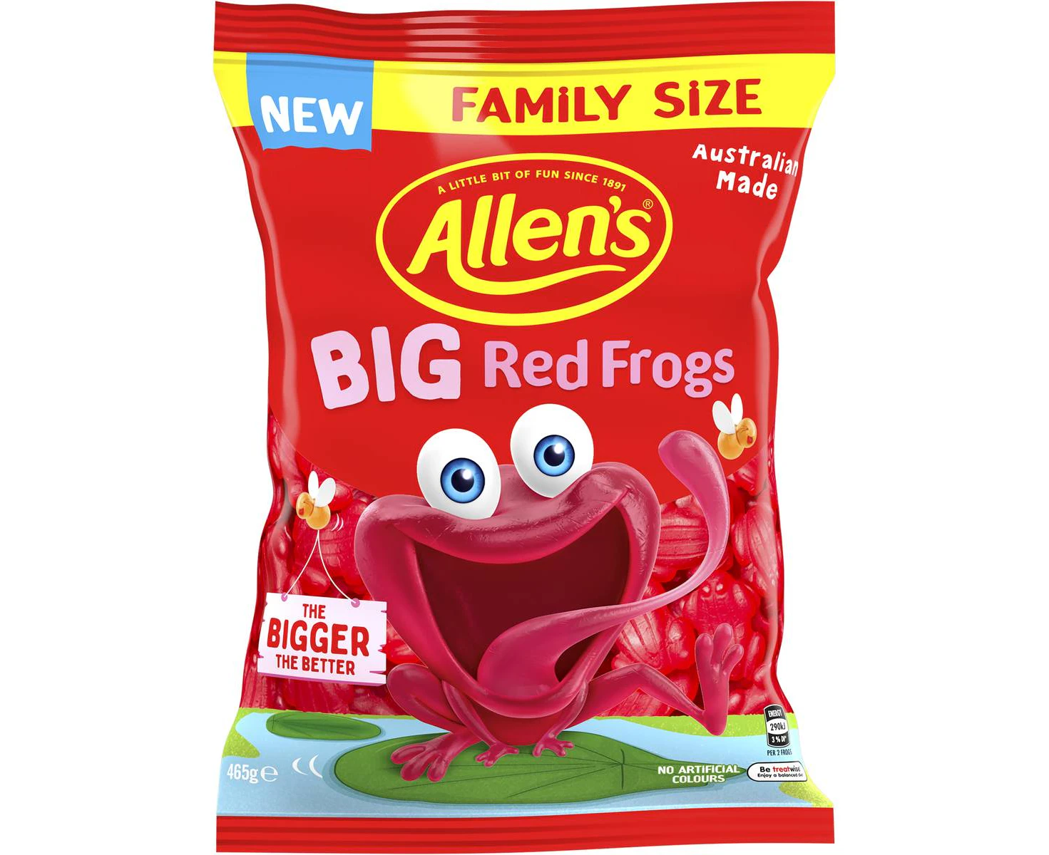 Allens Big Red Frogs Lollies Candy Family Pack 465g