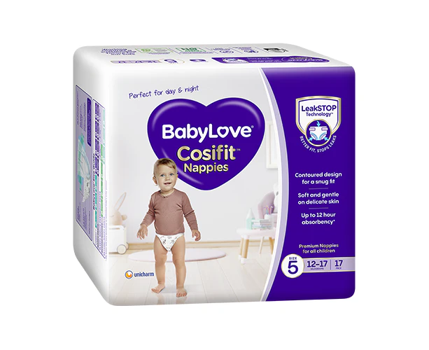 BabyLove Nappies Unisex Size 5 Walker Jumbo Pack 12 - 17KG Pack of 54's