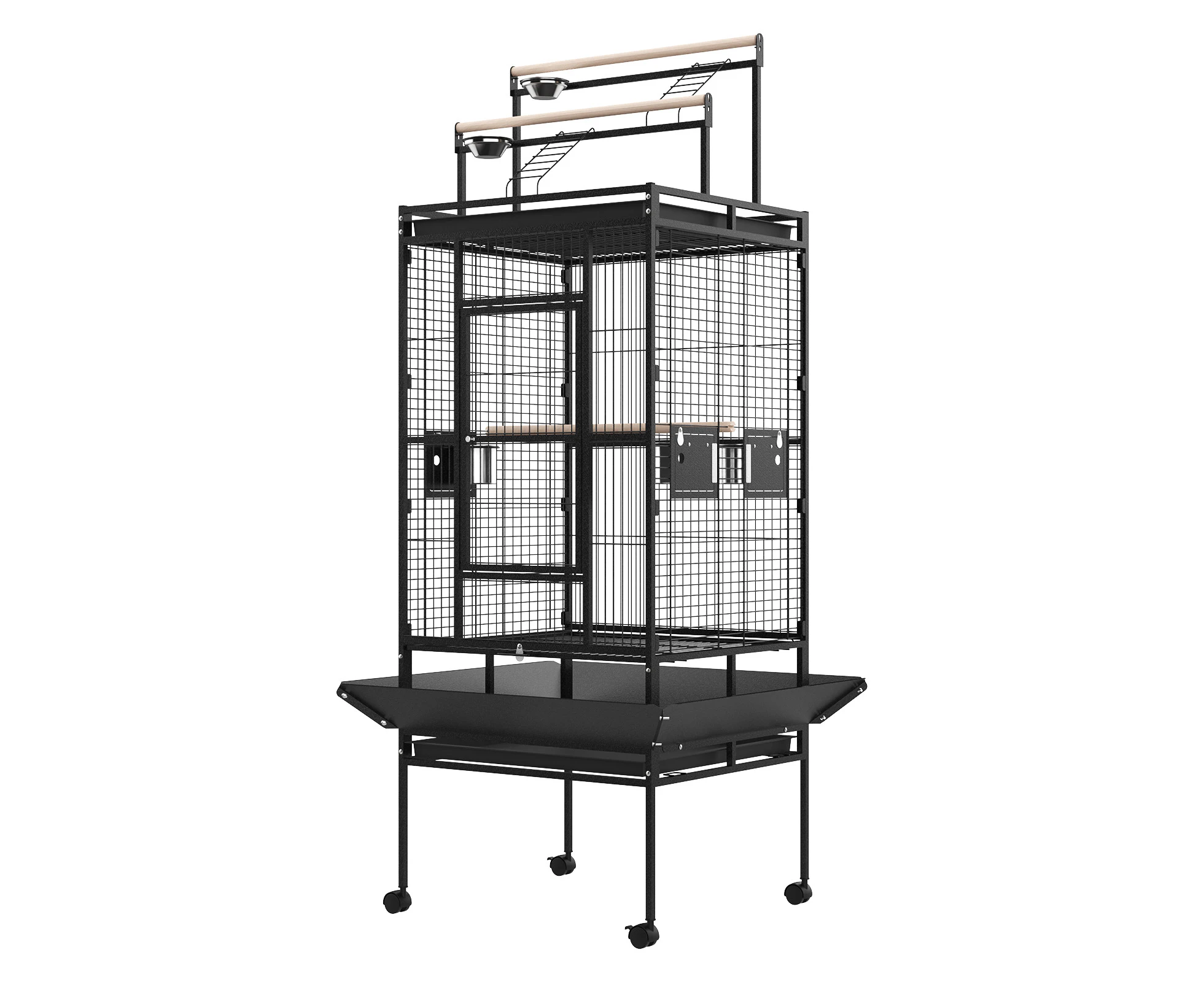 Oppsbuy 176cm Large Bird Cage Pet Cages Parrot Aviary Stand-Alone Budgie 2 TopPlay Area