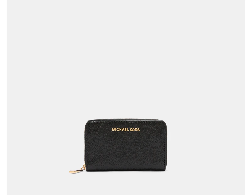 Michael Kors Jet Set Small Zip Around Card Case Wallet - Black