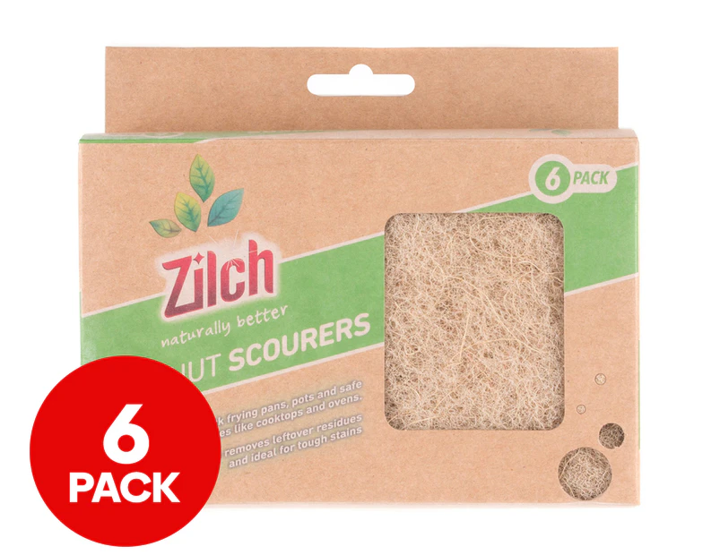 Zilch Naturally Better Coconut Scourers 6pk