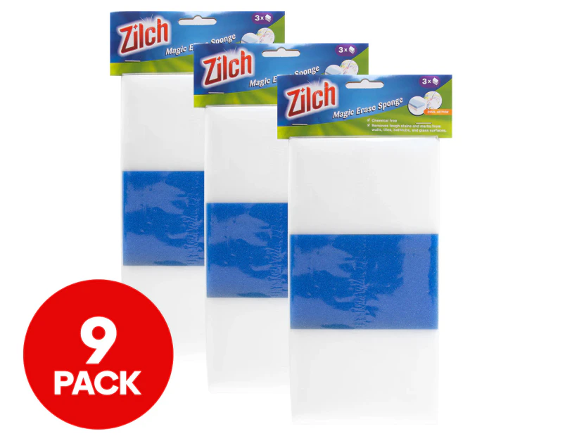 3 x 3pk Zilch Magic Erase Sponge