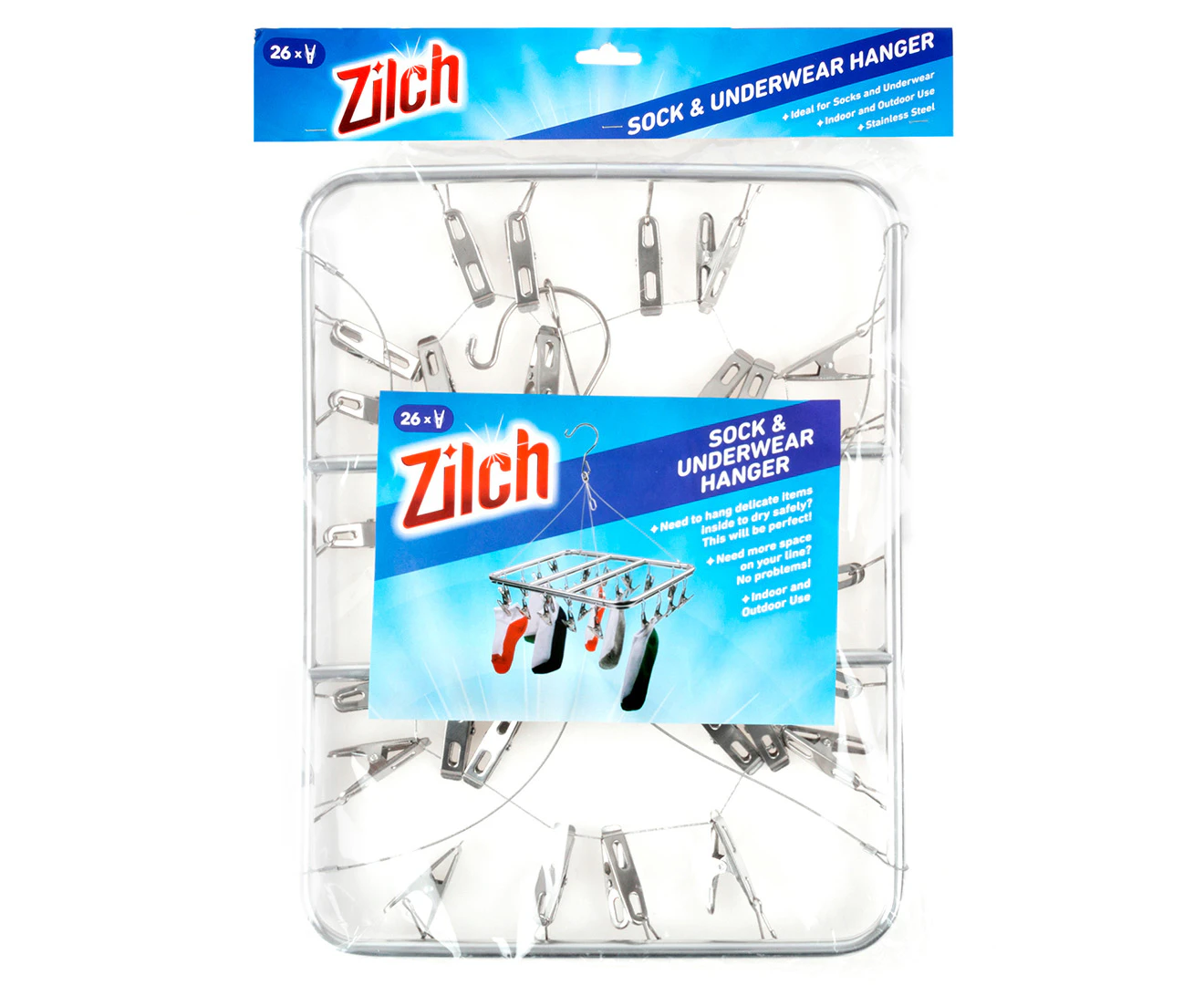 Zilch Sock & Underwear Hanger w/ 26 Pegs