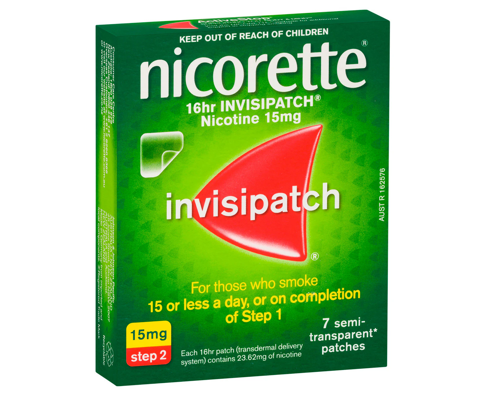 Nicorette Quit Smoking Nicotine 16 Hour Invisipatch Step 2 7 Pack