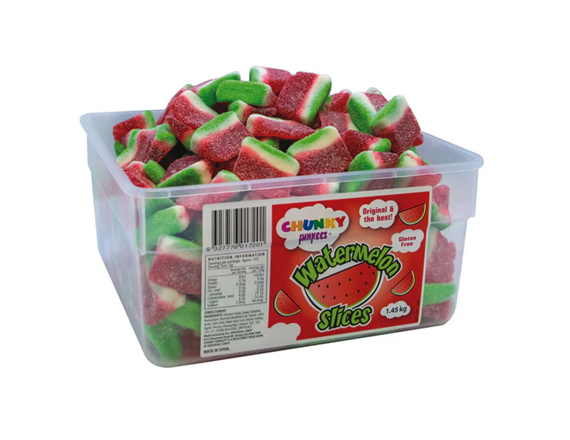 Chunky Funkeez Watermelon Slice Tub Candy Lollies Sweets Bulk Pack 1.45kg