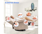 Advwin Recliner Chair 360° Swivel 8-Point Heated Massage Chair Beige Armchair Lounge