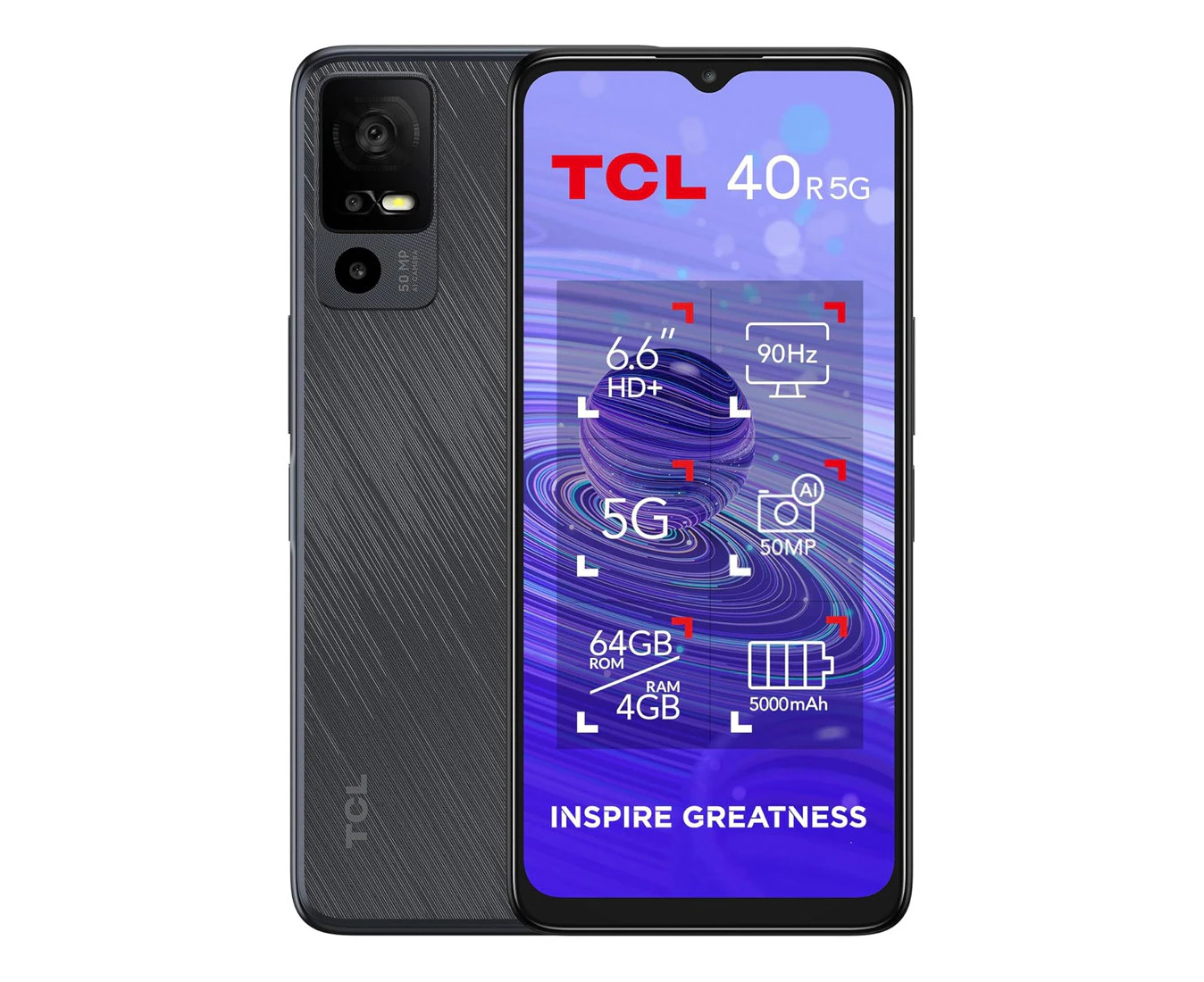 TCL 40R 5G 64GB/4GB Starlight Black - As New  - Refurbished - Refurbished Grade A