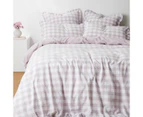Target Lulu Gingham Linen/Cotton Quilt Cover Set - Purple