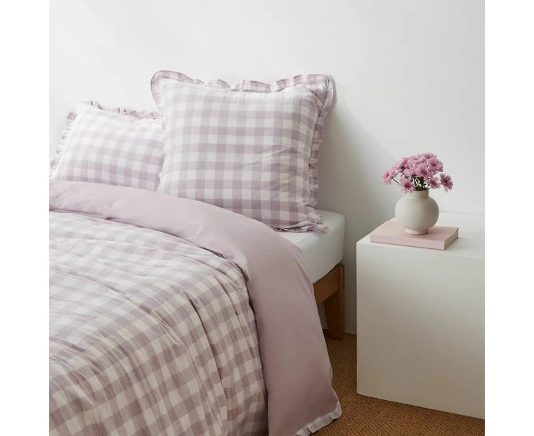 Target Lulu Gingham Linen/Cotton European Pillowcase