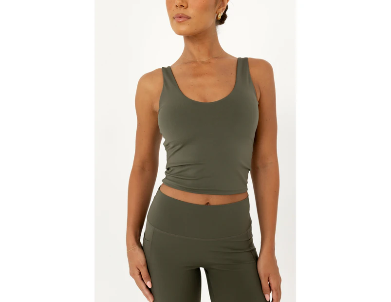 Noosa Active Grace Tank Top - Olive Green