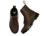 Dr. Martens Unisex Combs Crazy Horse Leather Boots - Dark Brown