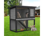 Advwin Rabbit Hutch 2 Storey Wooden Rabbit Pet Cage Chicken Coop Guinea Pig House