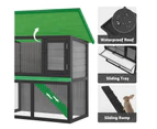 Advwin Rabbit Hutch 2 Storey Wooden Rabbit Pet Cage Chicken Coop Guinea Pig House