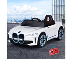 Kids Ride On Car BMW Licensed I4 Sports Remote Control Electric Toys 12V White