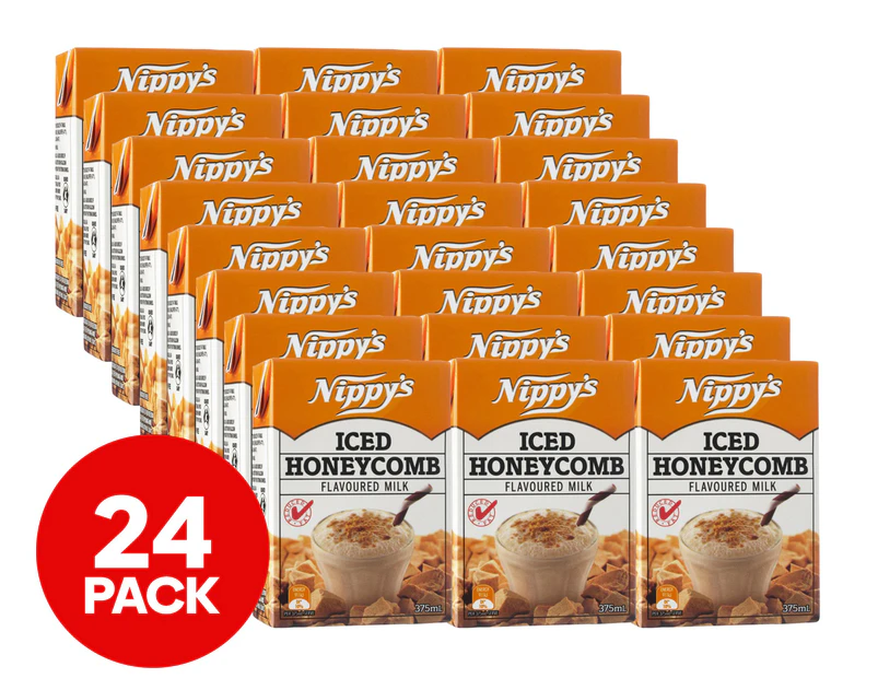 24 x Nippy's Flavoured Milk Iced Honeycomb 375mL
