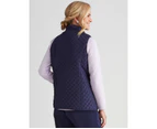 NONI B - Womens Vest -  Embroidered Puffer Vest - Blue