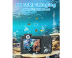 4K HD Underwater Camera 33FT Waterproof Camera 65MP Rugged Dustproof Shockproof, Autofocus Selfie Dual-Screen Underwater Camera with 64GB Card -Black