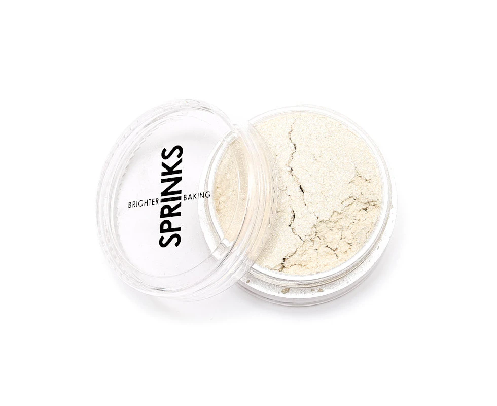 Sprinks Edible Lustre Dust Powder 10ml Chocolate Cake Decoration Pearl White - Pearl White