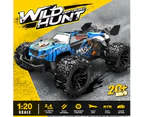 RC Cars 1:20 Scale Remote Control Car, 2.4GHZ Fast Racing Monster Car, All Terrains RC Truck with Two Rechargeable Batteries for Boys Kids Adults