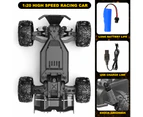 RC Cars 1:20 Scale Remote Control Car, 2.4GHZ Fast Racing Monster Car, All Terrains RC Truck with Two Rechargeable Batteries for Boys Kids Adults