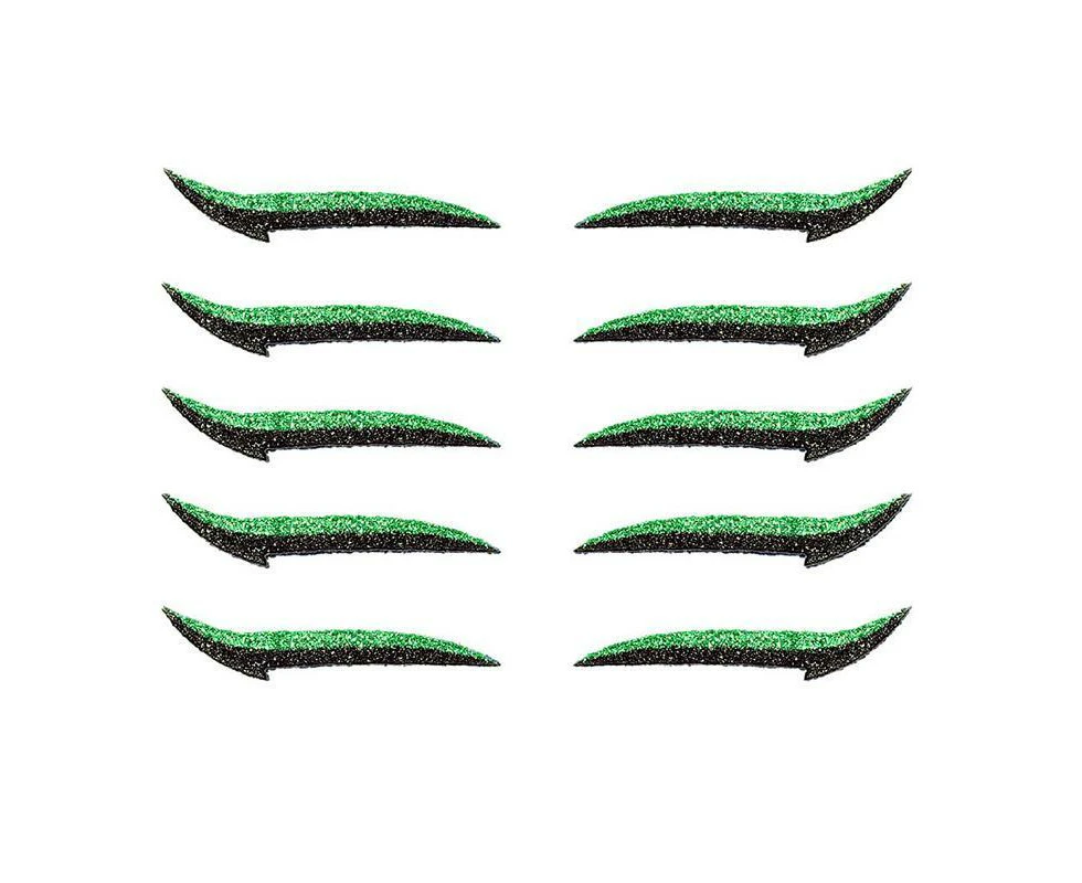 Reusable Eyeliner Stickers Makeup Eye shadow Glitter Eye Cosmetic Eyeliners - Green 10PCS