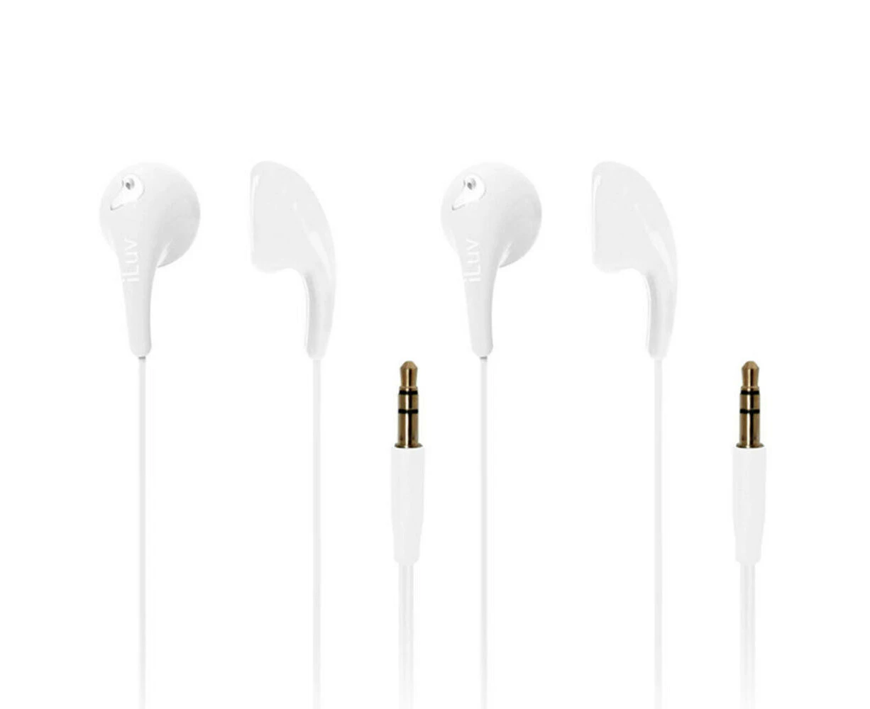 iLuv White Bubble Gum 2 Earphones/Headphones In-Ear for iPhone/Android/MP3/iPod