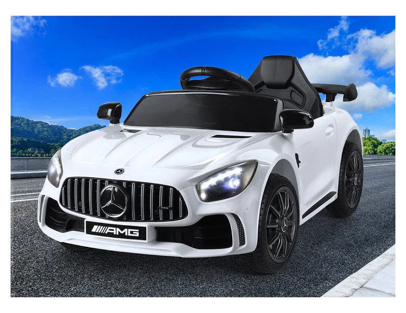 ALFORDSON Kids Ride On Car Mercedes-Benz AMG GT R Licensed Electric Motors White