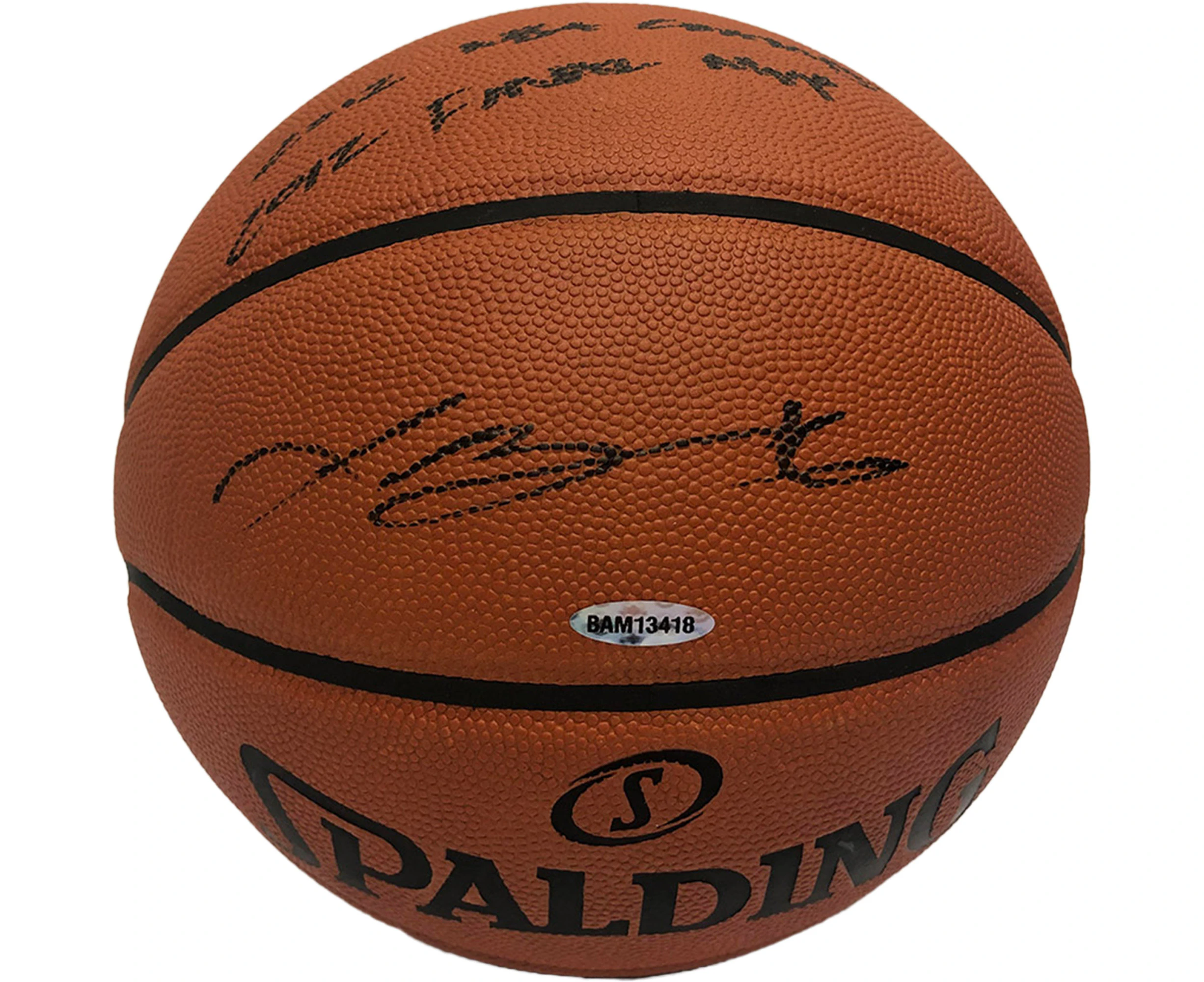 Basketball - LeBron James Hand Signed 2012 Finals MVP Inscribed Basketball (Upper Deck COA)