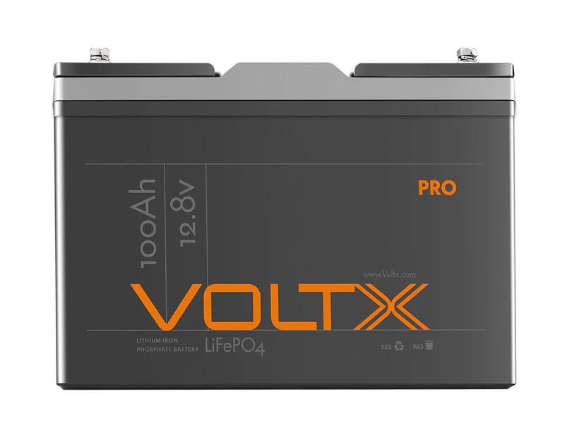 VoltX Pro 100Ah 12V Lithium Iron Phosphate Battery LiFePO4 Rechargeable 1280Wh Energy 4000 Life Cycles BMS Protection Road Trip Motorhome Camping RV Power