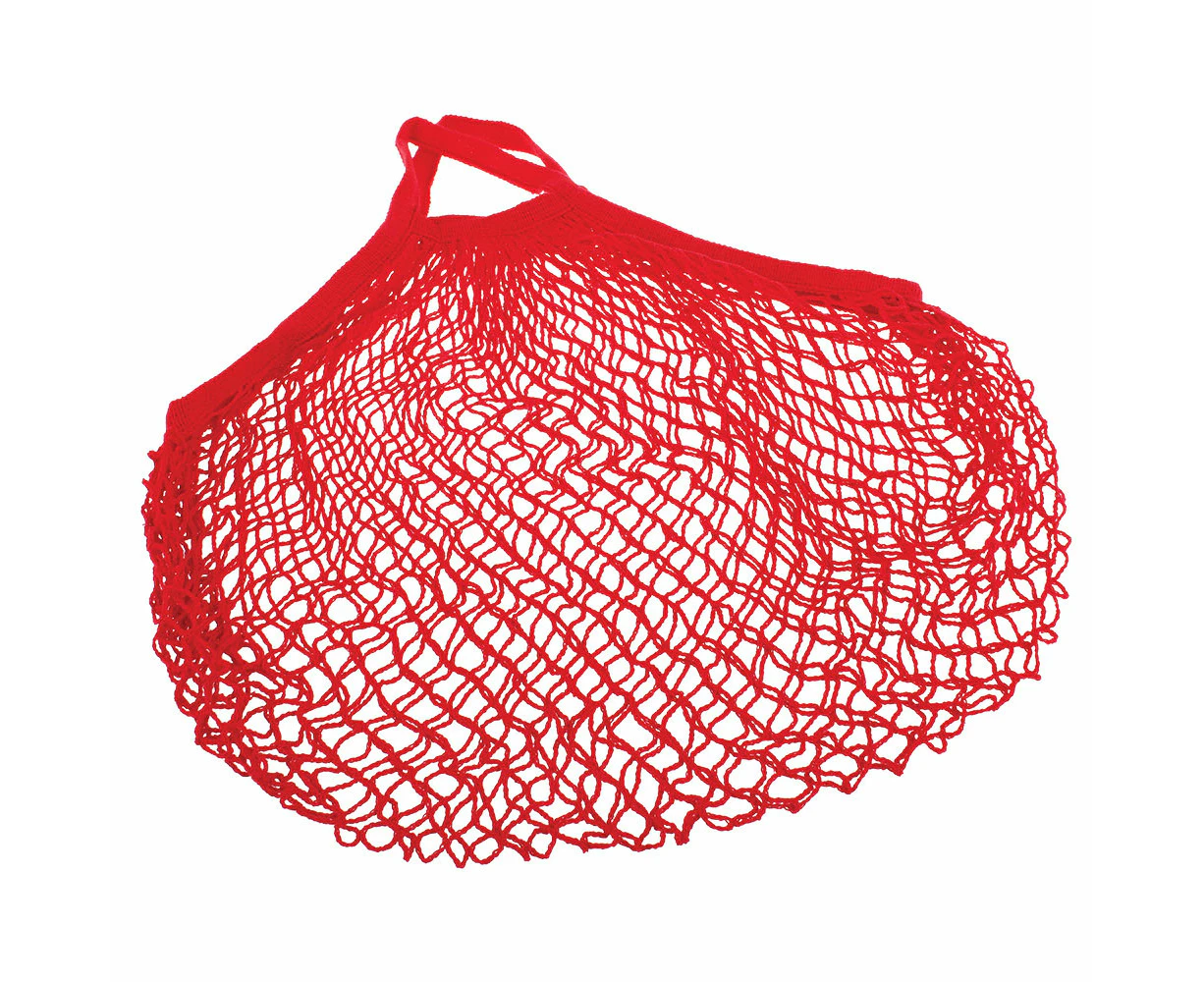 Sachi Cotton String Bag Short Handle - Red