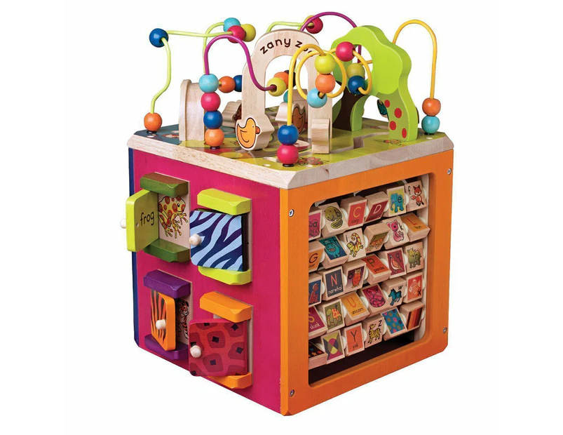 B. toys Zany Zoo Wooden Activity Cube