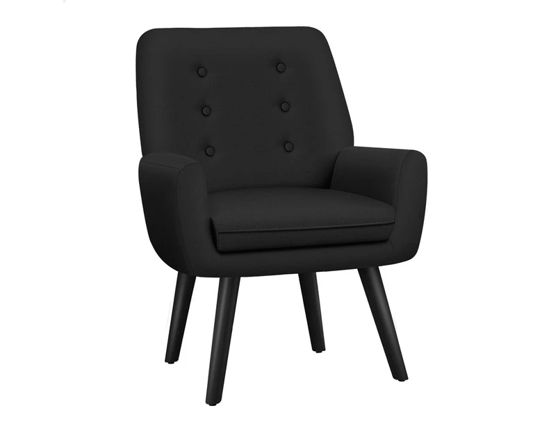 ALFORDSON Armchair Wooden Accent Chair Fabric Black