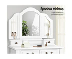 ALFORDSON Dressing Table Stool Set Makeup Foldable Mirror Vanity - White