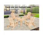 ALFORDSON Adirondack Chairs Table 3PCS Set Garden Outdoor Furniture w/ Ottoman Beach Wood